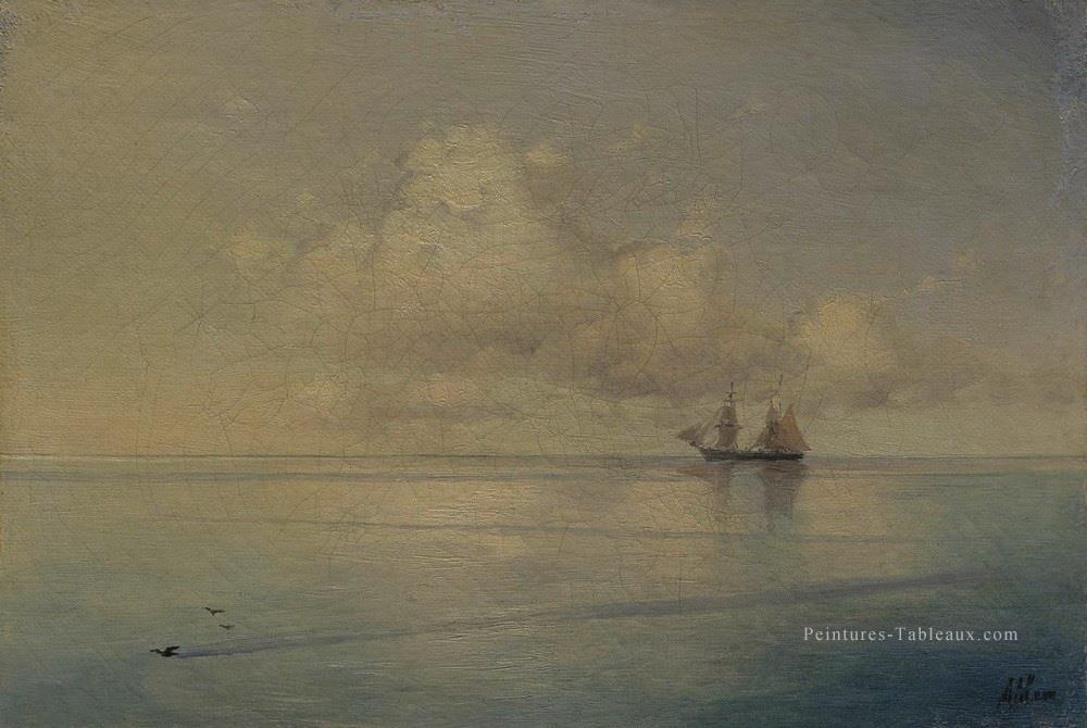 paysage avec un voilier Romantique Ivan Aivazovsky russe Peintures à l'huile